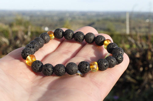 Lava Stone Aromatherapy Bracelet on wrist